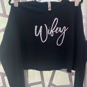 Wifey cropped pullover black